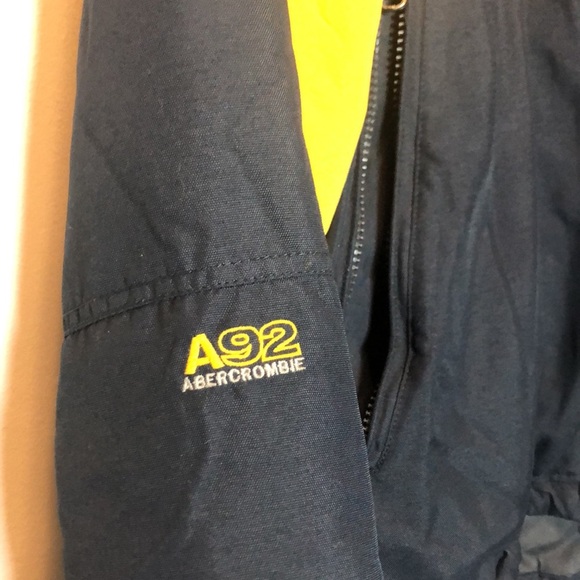 Abercrombie Vintage AF Performance Ski Jacket Mens Medium Blue Yellow Heavy Coat - Picture 9 of 17